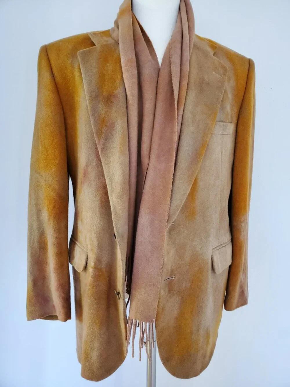 Vintage Camel Wool Jacket Coat Blazer Brown large XL tan camo black gray tie dye